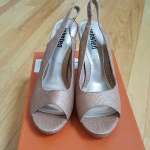 Unlisted Open-toe Heels - Champagne/Tan
